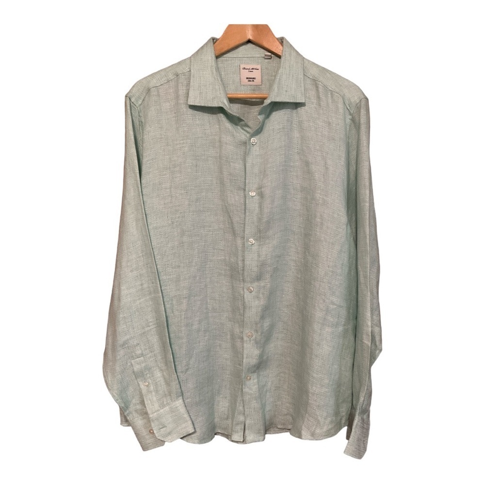 Baird McNutt Linen Murano Slim Fit Shirt Mens‎ Size XL